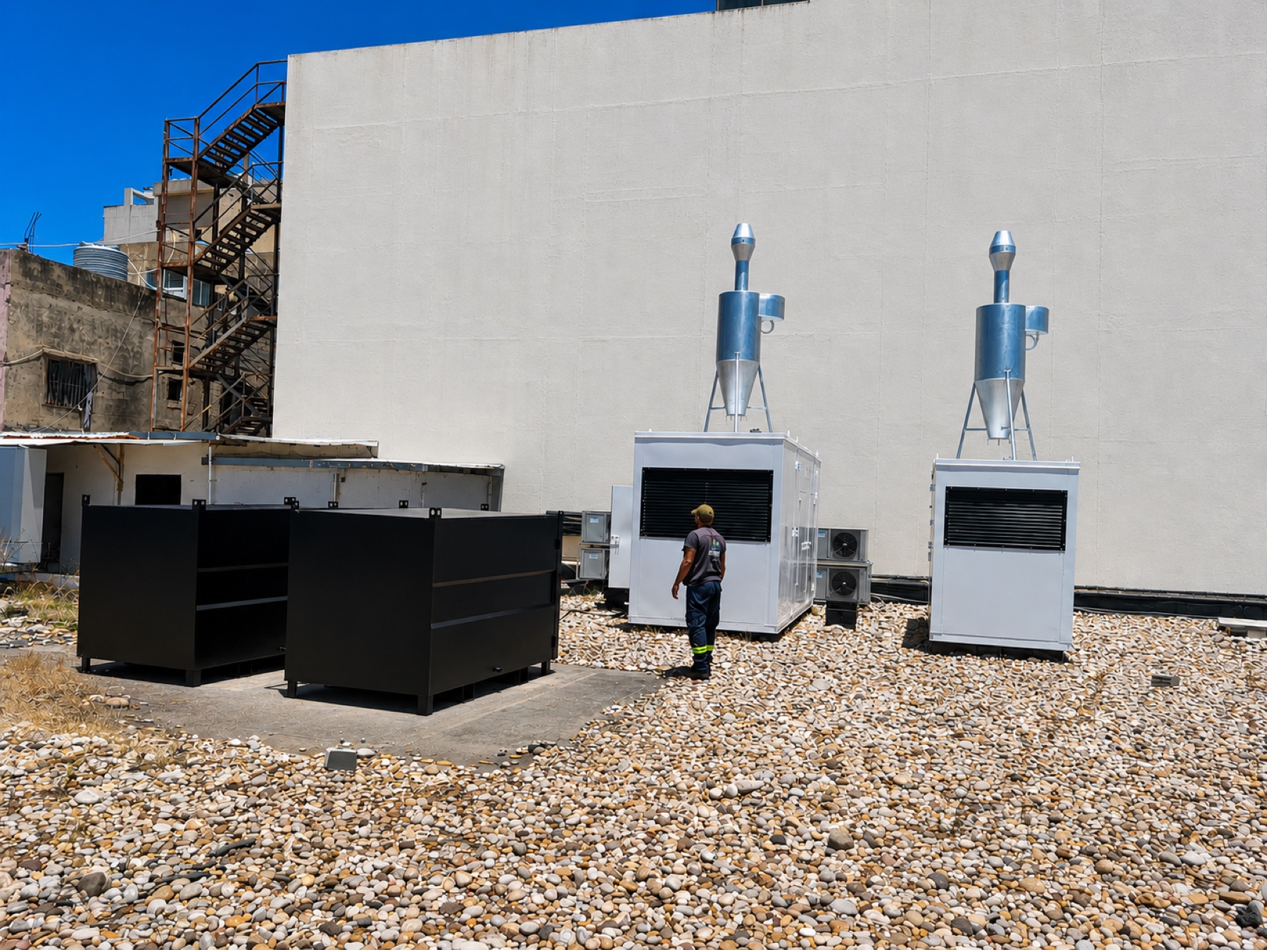 Fuel tanks and generator installation