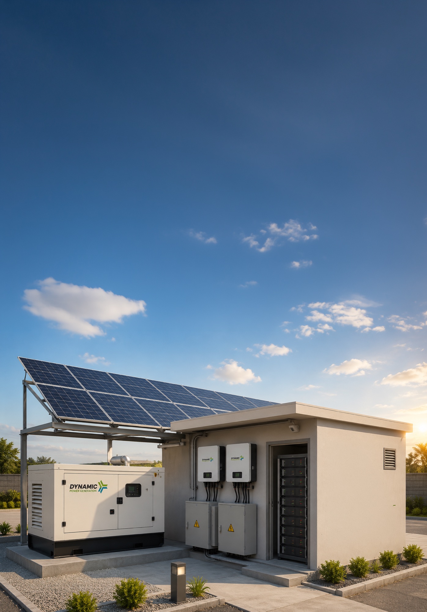 Hybrid solar, generator, inverter and battery energy system
